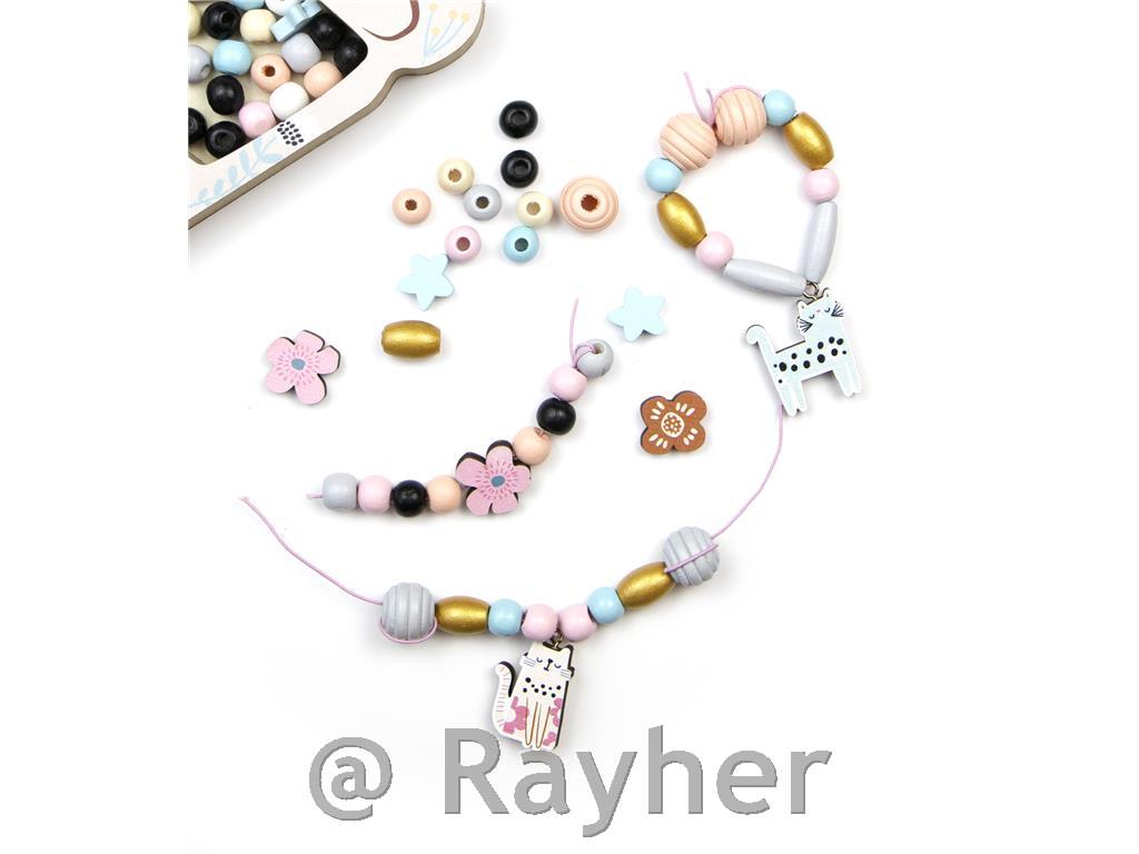 Set creativo perle in legno, Gattino