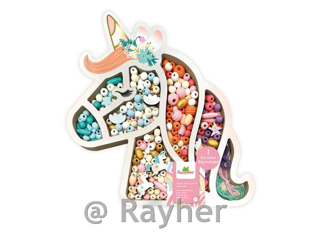 Set creativo perle in legno, Unicorno
