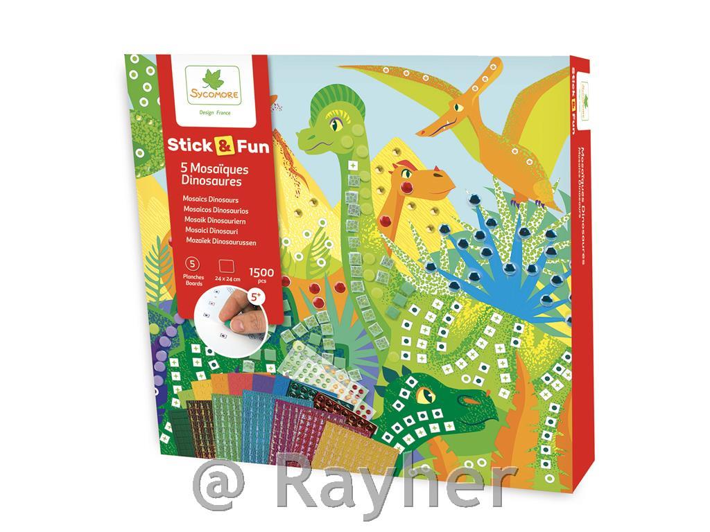 Set creativo Stick'N Fun Mosaico, Dinosauri