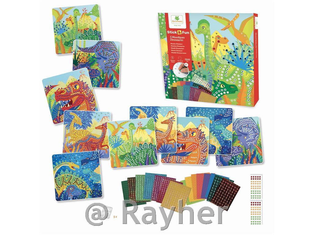 Set creativo Stick'N Fun Mosaico, Dinosauri