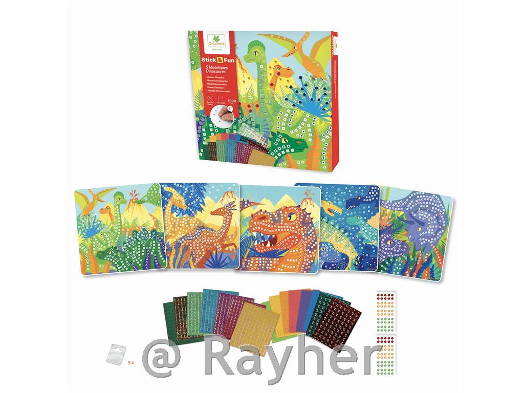 Set creativo Stick'N Fun Mosaico, Dinosauri