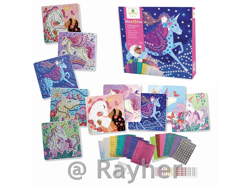 Set creativo Stick'N Fun Mosaico, Unicorni