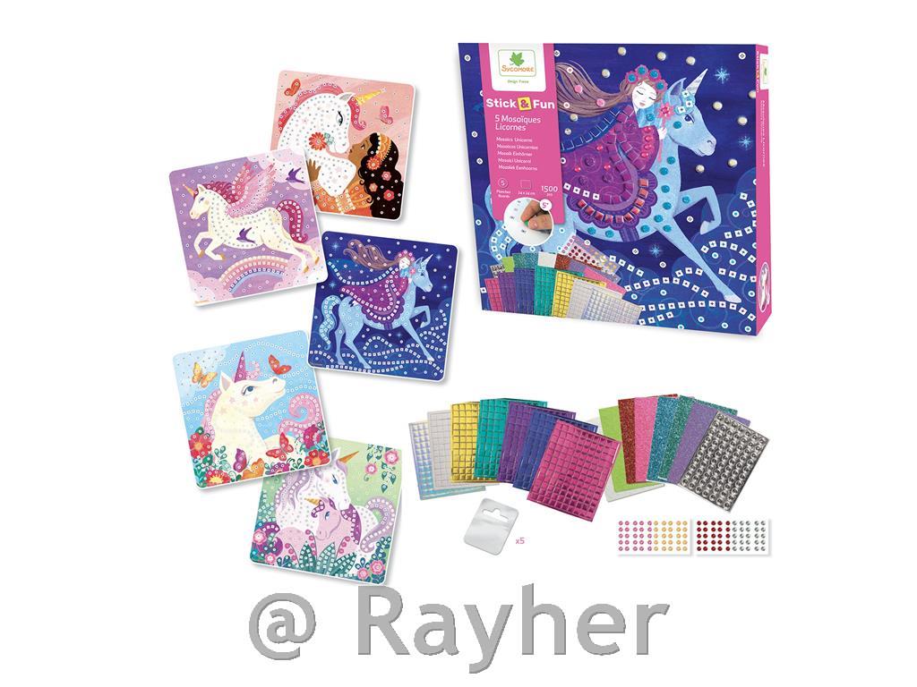 Set creativo Stick'N Fun Mosaico, Unicorni