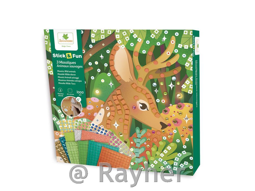 Set creativo Stick'N Fun Mosaico, Animali del bosco