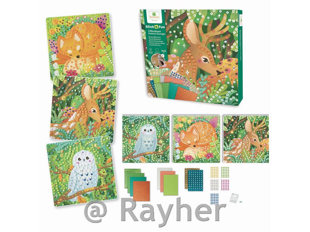 Set creativo Stick'N Fun Mosaico, Animali del bosco