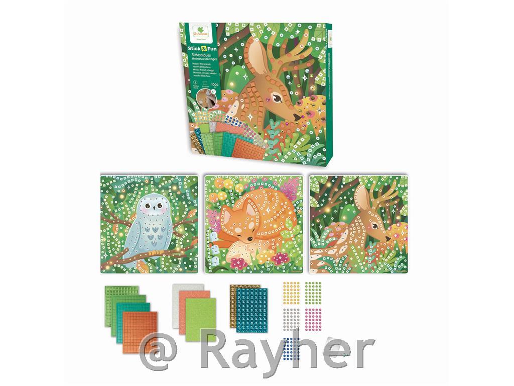 Set creativo Stick'N Fun Mosaico, Animali del bosco
