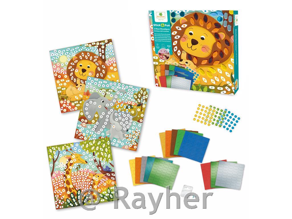 Set creativo Stick'N Fun Mosaico, Animali della savana