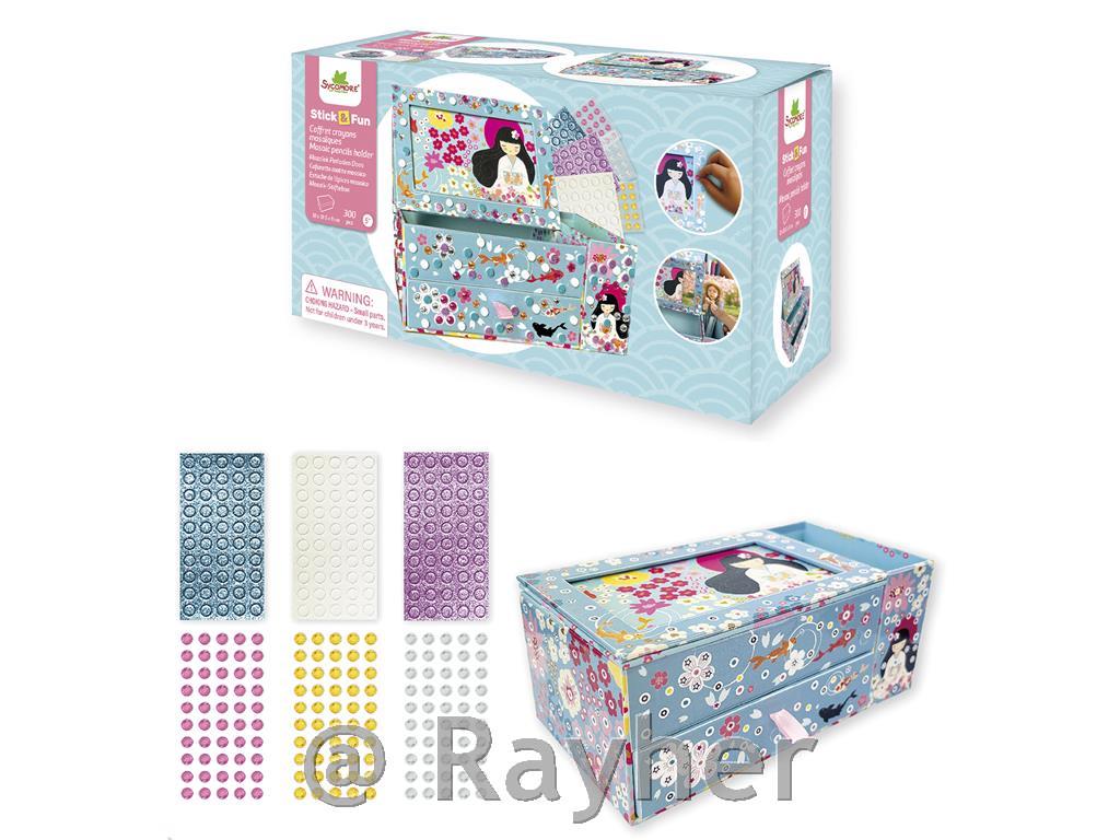 Set creativo Stick'N Fun – 3D Mosaico, Scatola con cassetti
