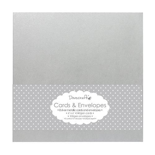 Metallic Silver 6"x6" Cards & Envelopes