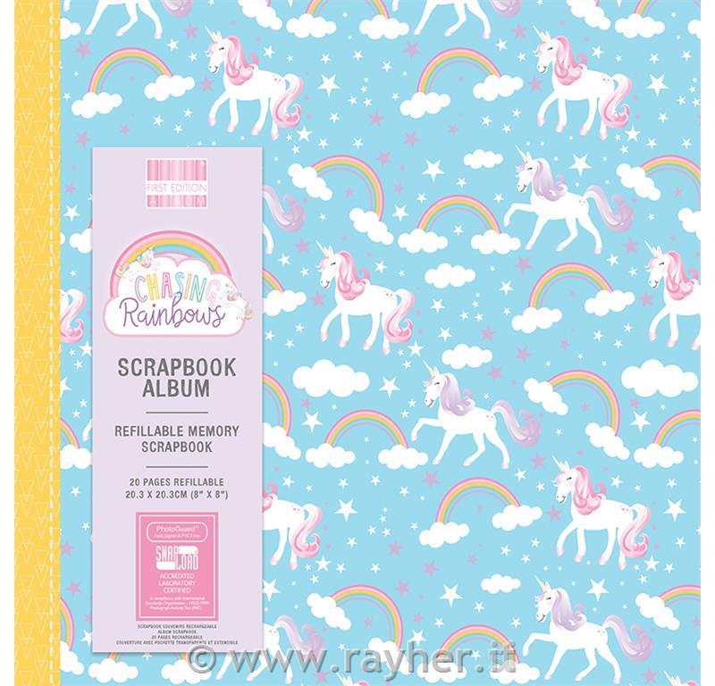 Scrapbook album Chasing Rainbows 20x20cm; 20 vlož.map