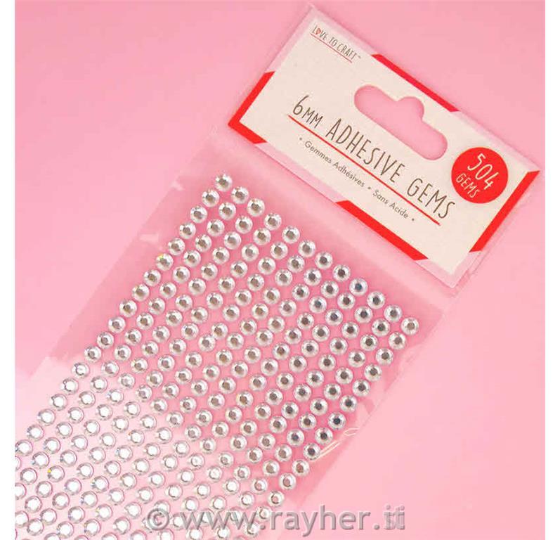 Kristali samolepilni, srebrn 3mm, 1080 kom