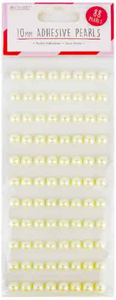 Perle samolepilne, krem, 10mm, 88 kom