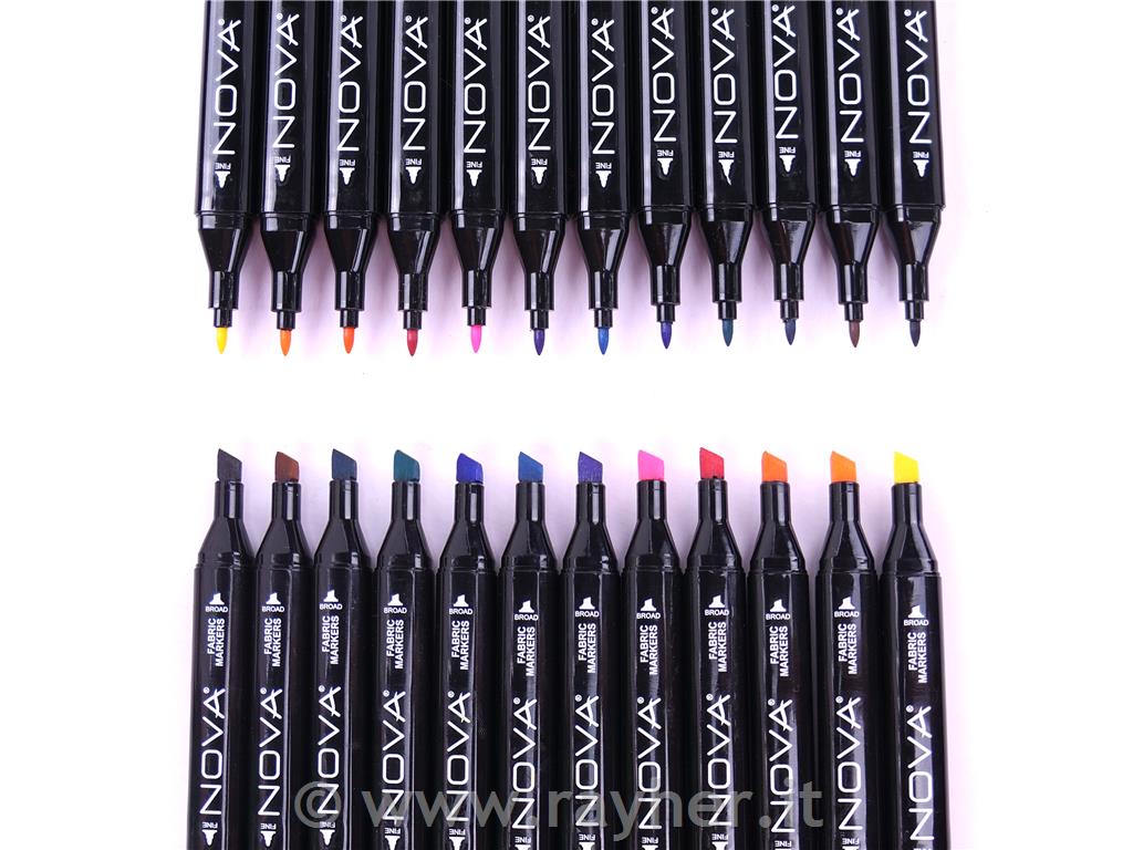 Set pennarelli tessuto, punta duoset 12pz