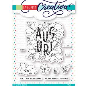 Timbri Auguri con fiori