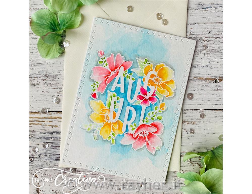 Timbri Auguri con fiori