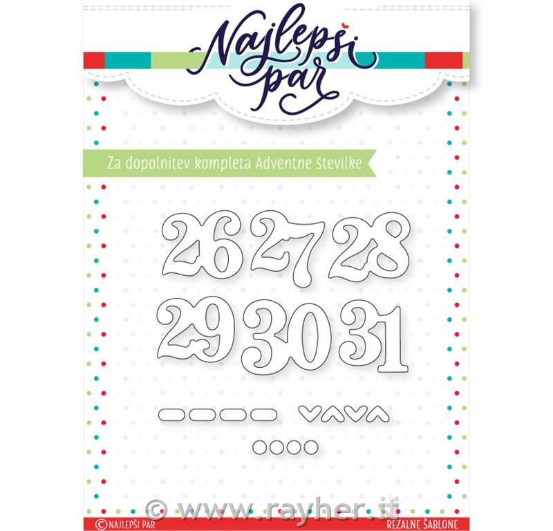 Rezalne šablone Dodatne številke (26-31)