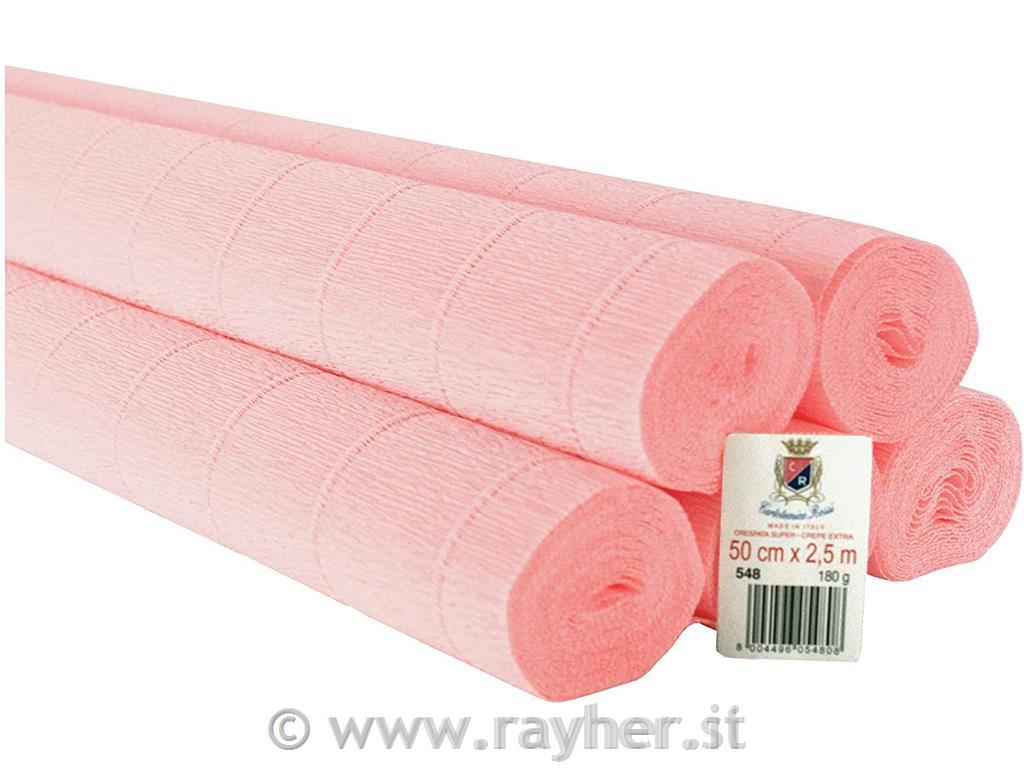Cvetličarski krep papir, 180g, sv.roza, 50x250cm, 1 kos