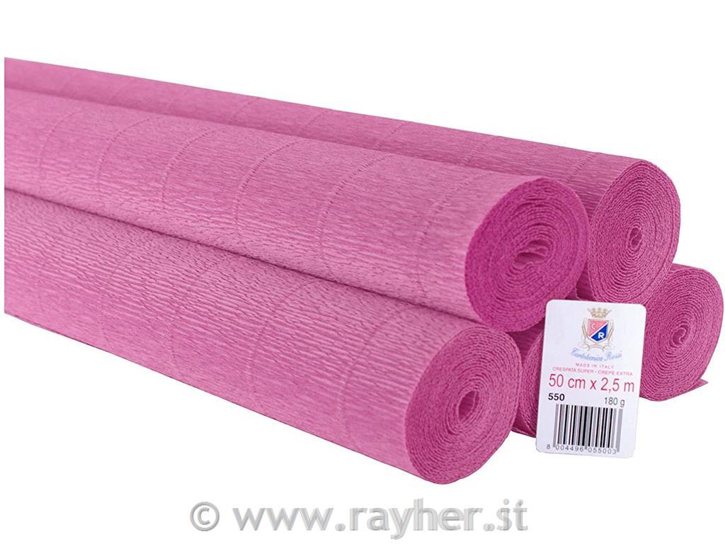 Cvetličarski krep papir, 180g, ant.roza, 50x250cm, 1 kos