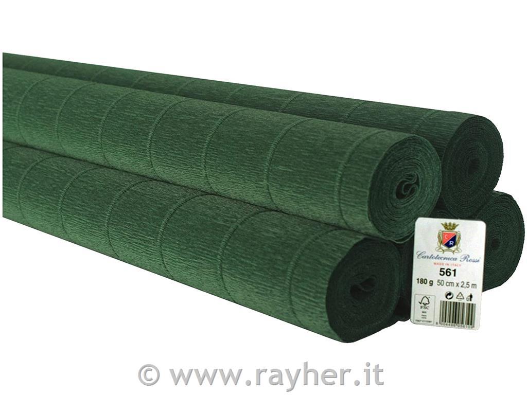 Cvetličarski krep papir, 180g, temno zelen, 50x250cm, 1 kos