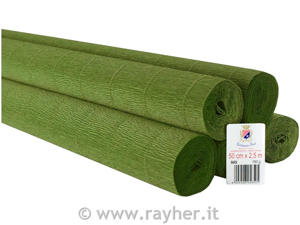 Cvetličarski krep papir, 180g, olivno zelen, 50x250cm, 1 kos