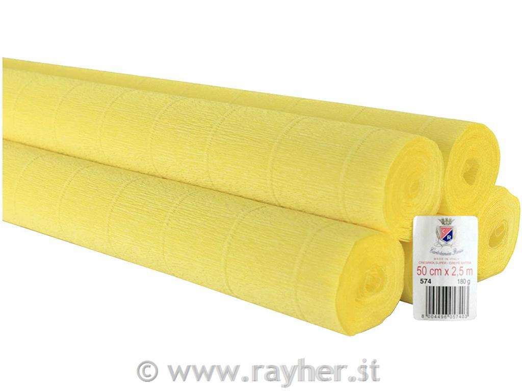 Cvetličarski krep papir, 180g, sv.rumen, 50x250cm, 1 kos