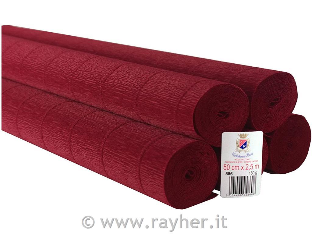 Cvetličarski krep papir, 180g, karmin rdeč, 50x250cm, 1 kos