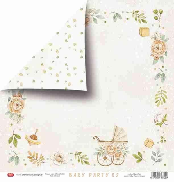 Scrapbooking papir 30x30, 250gsm, Baby Party 02
