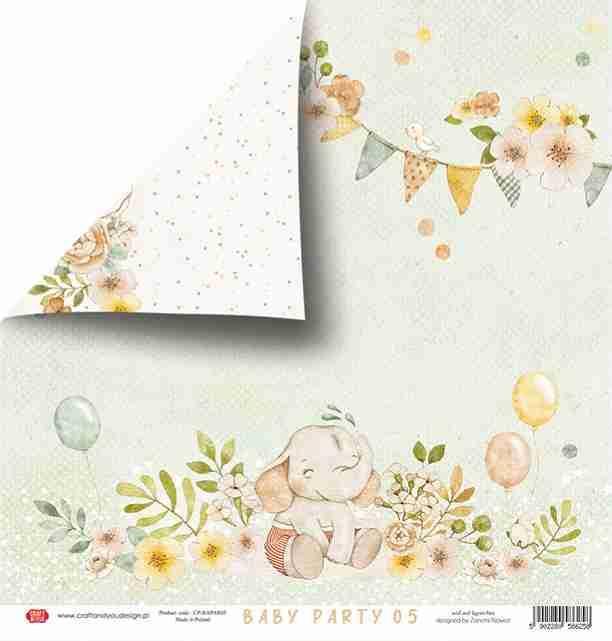 Scrapbooking papir 30x30, 250gsm, Baby Party 05