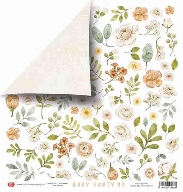 Scrapbooking papir 30x30, 250gsm, Baby Party 09