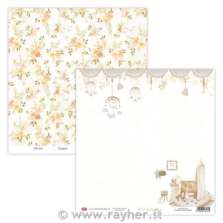 Scrapbooking papir Boho Baby 03