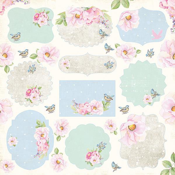 Carta scrapbook, foto,Bird song 07