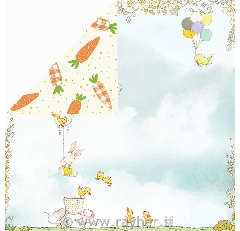 Scrapbooking papir Hopping Bunnies 01, 30,5x30,5 cm