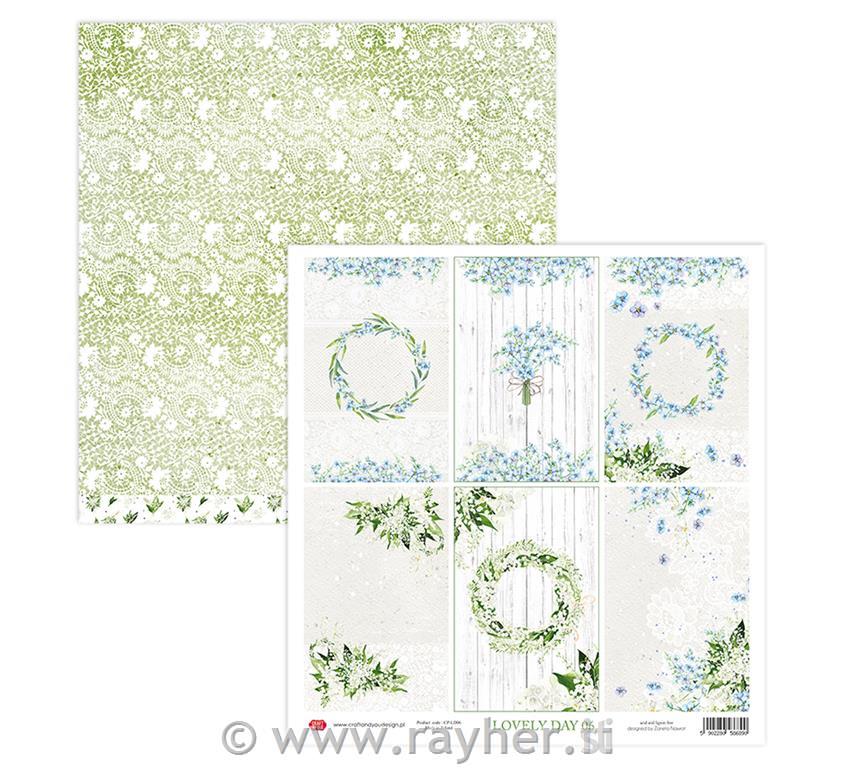 Scrapbooking papir Lovely Day 06, 30,5 cm x 30,5 cm, 250gsm
