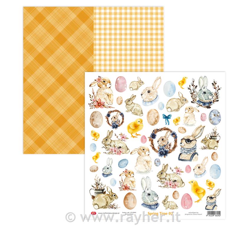 Scrapbooking papir Spring Time 02, 30.5x30.5cm, 250gsm