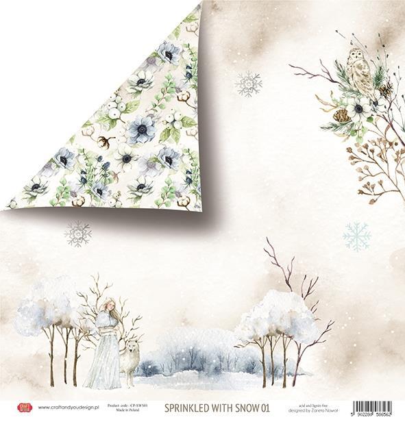 Scrapbooking papir 30x30, 250gsm, Sparkling with snow 01