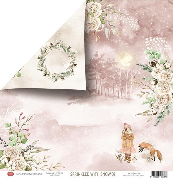 Carta scrapbook, 30x30, 250gsm, Sparkling with snow 02