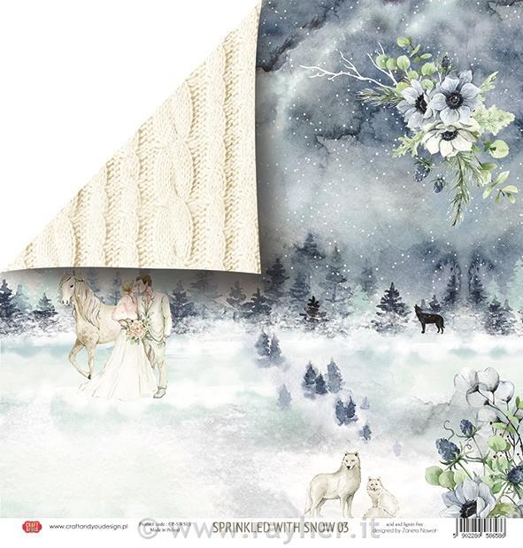 Scrapbooking papir 30x30, 250gsm, Sparkling with snow 03