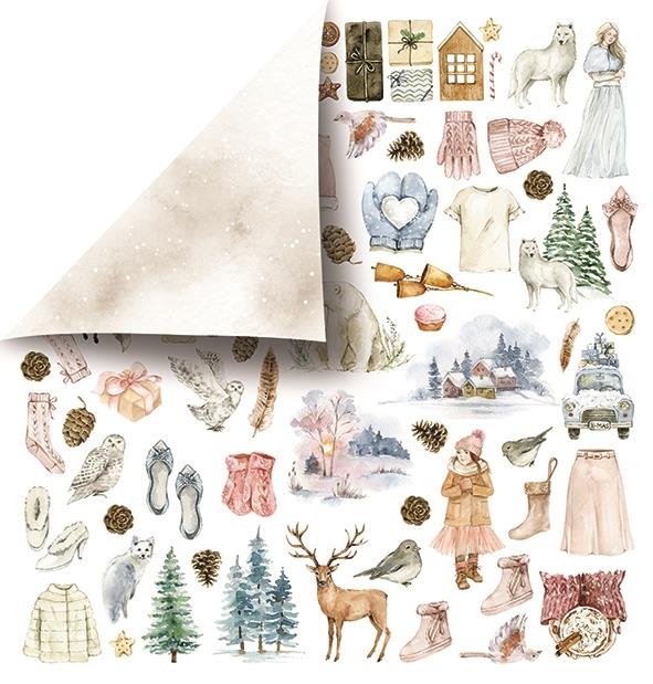 Scrapbooking papir 30x30, 250gsm, Sparkling with snow 08