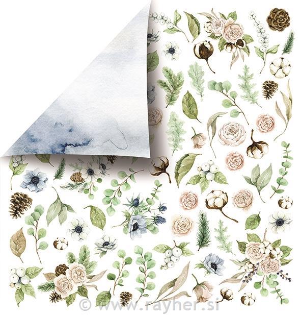 Scrapbooking papir 30x30, 250gsm, Sparkling with snow 09