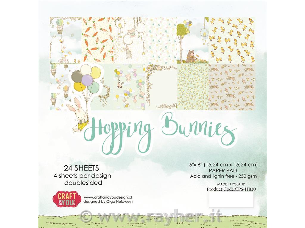 Set papirjev Hopping Bunnies 15x15 cm