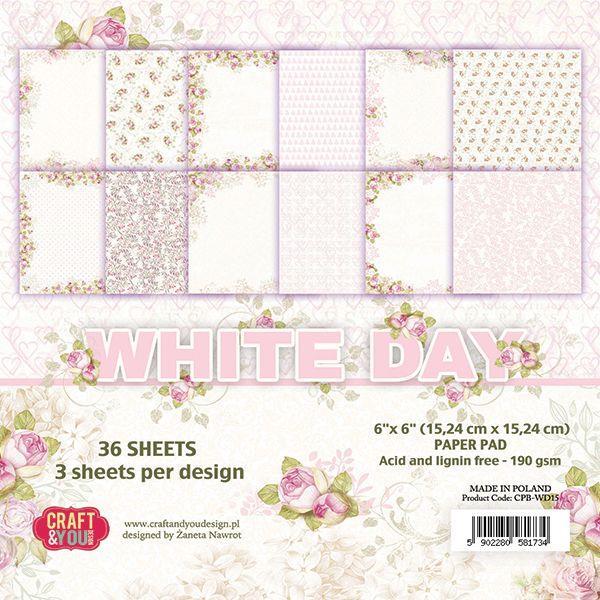 Set di carta, 15x15cm, White day