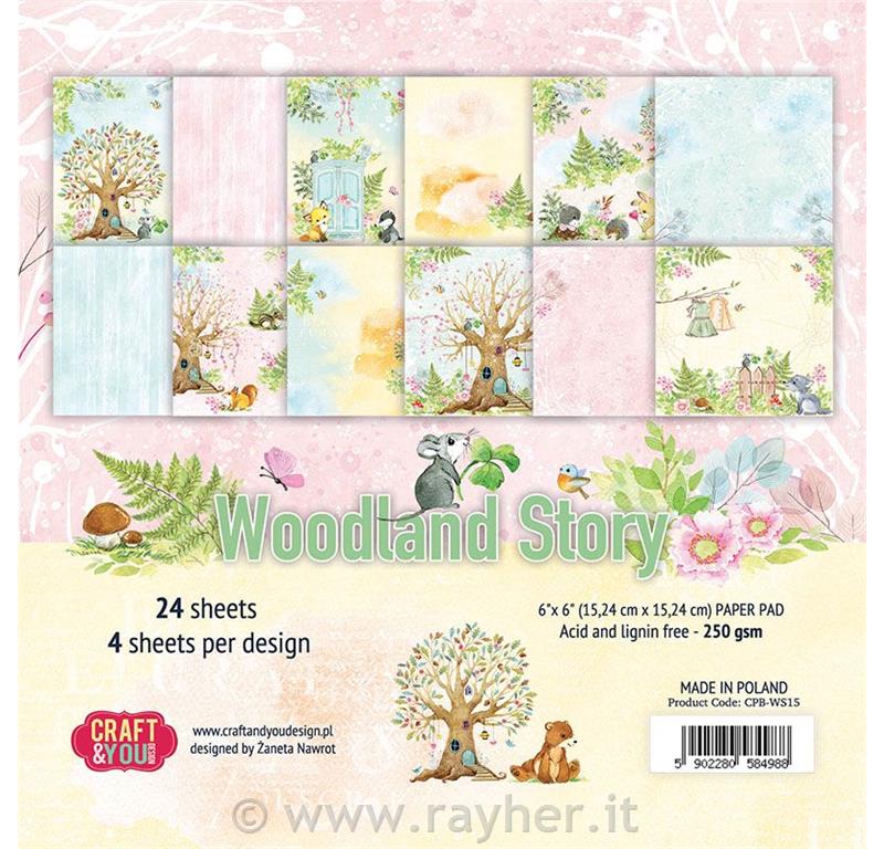 Set papirjev, 15x15cm, set 24, 250gsm, W