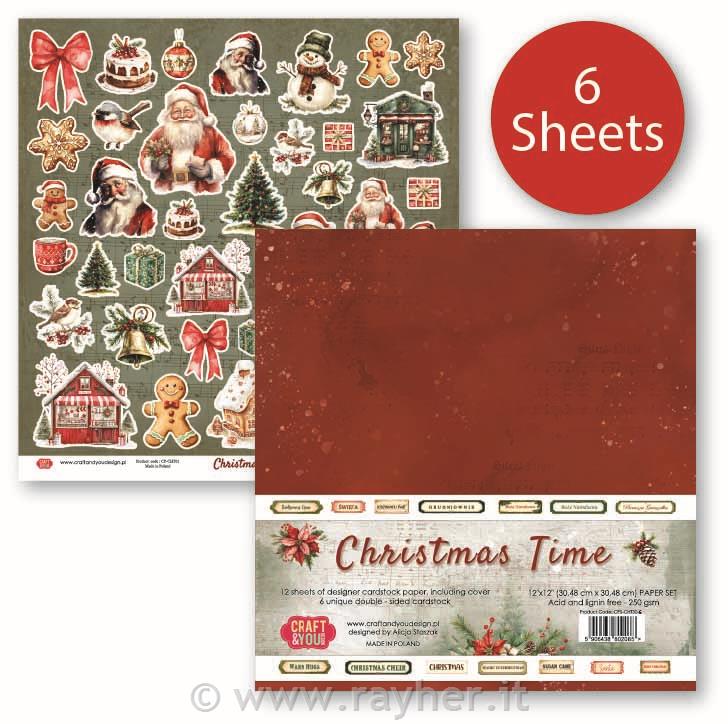 Set di carta, 30x30cm, Christmas Time, 6