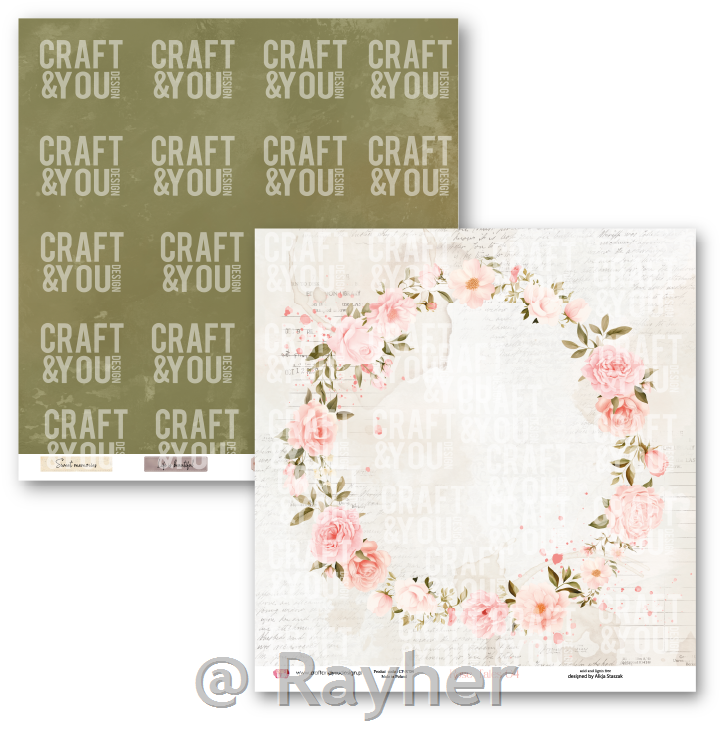 Set di carta, 30x30cm, Rose Tales, set 6