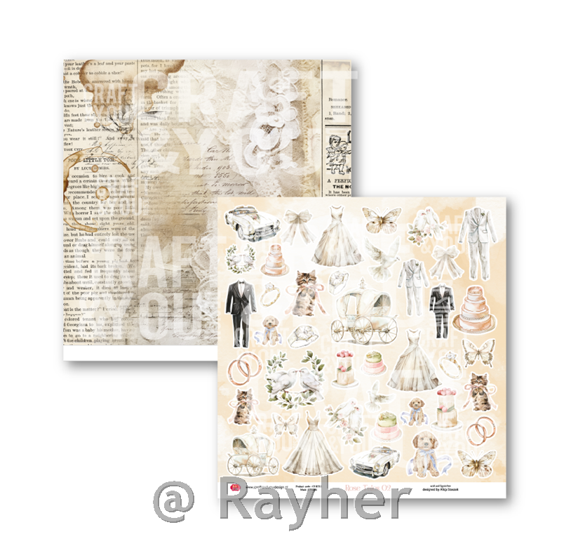 Set di carta, 30x30cm, Rose Tales,set12