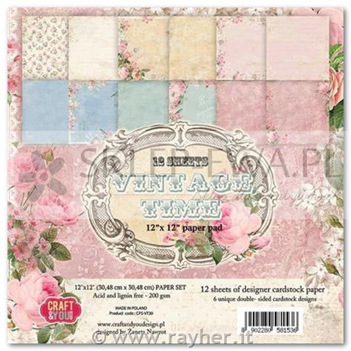 Set papirjev, 30x30cm, Vintage Time