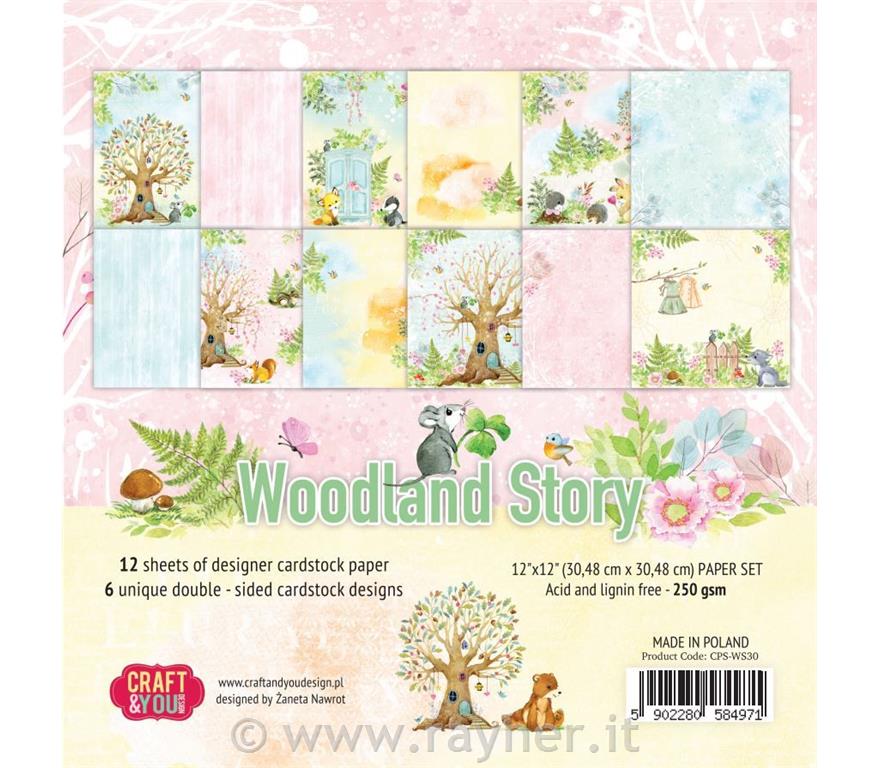 Set papirjev, 30x30cm, set 12, 250gsm, W