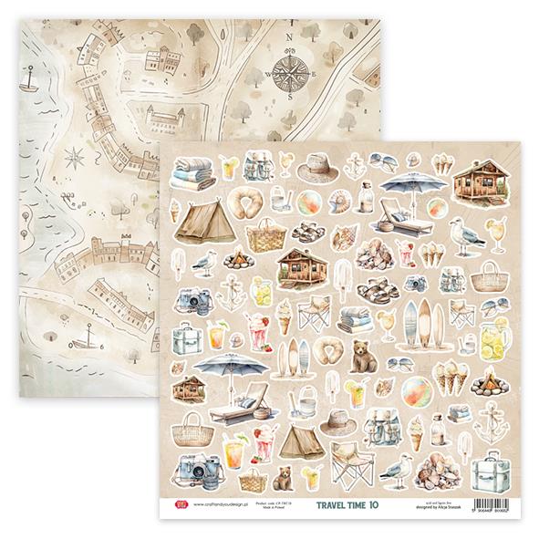 Set di carta, 30x30cm, Travel Time