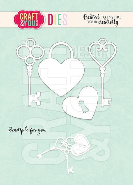 Set rezalnih šablon, set 4, Keys with the padlock