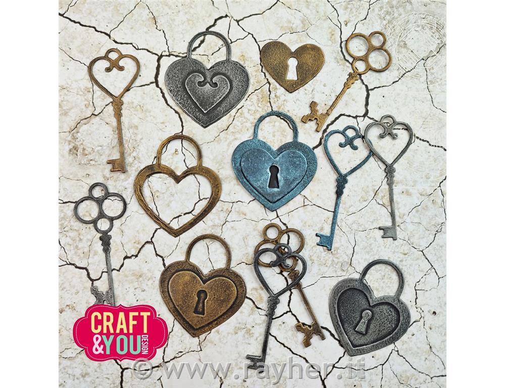 Set rezalnih šablon, set 4, Keys with the padlock